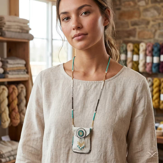 Earth white turquoise Spirit Medicine Bag