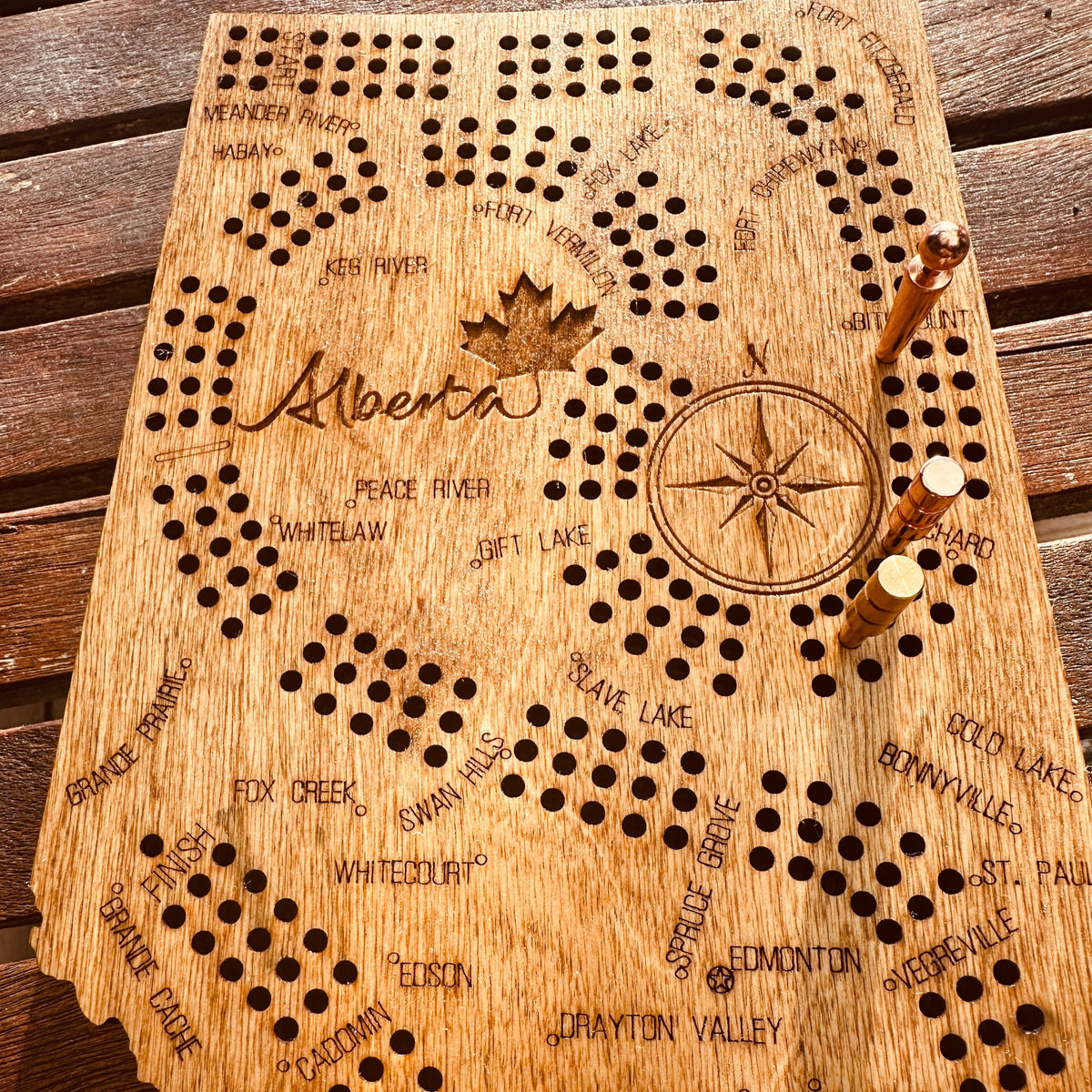 Alberta Map Shaped Cribbage Board
