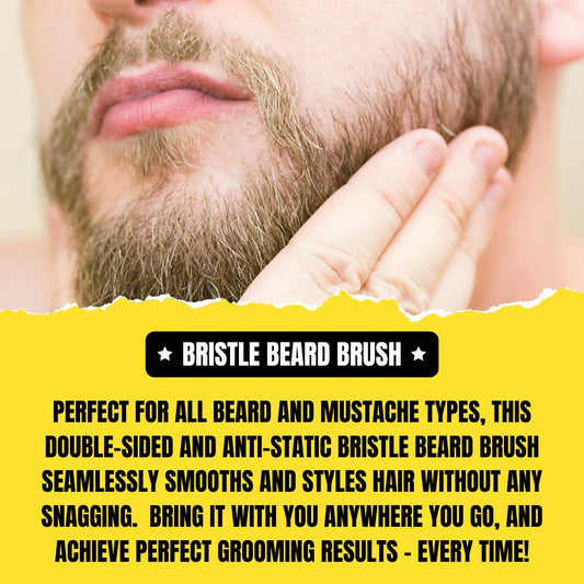 SoulStroker Premium Beard Brush (Wooden) | Dual Bristle Grooming Brush | Styling & Conditioning Tool | Handcrafted in Canada
