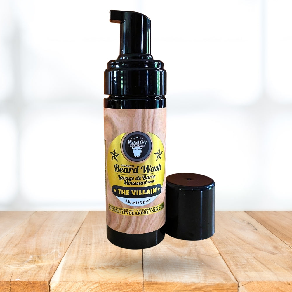 The Villain Trinity Bundle (3-Piece Beard Care Set: Oil, Balm & Wash) | Spiced Tobacco, Fresh Leather, Cognac & Bourbon with Creamy Vanilla | Handcrafted in Canada