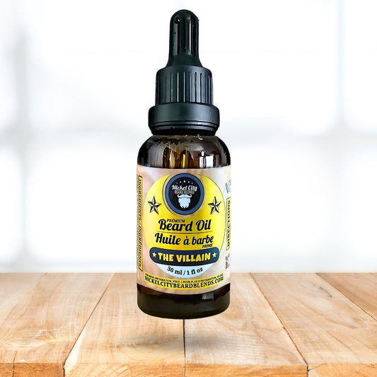 The Villain Trinity Bundle (3-Piece Beard Care Set: Oil, Balm & Wash) | Spiced Tobacco, Fresh Leather, Cognac & Bourbon with Creamy Vanilla | Handcrafted in Canada