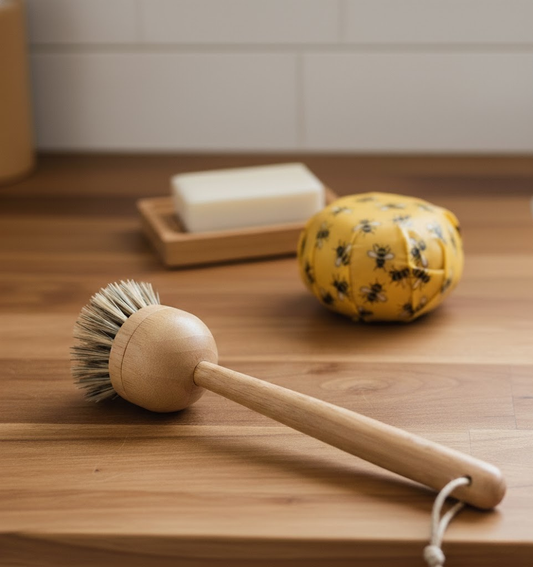 Long Handle Bamboo Scrub Brush | Heavy-Duty Cleaning Power
