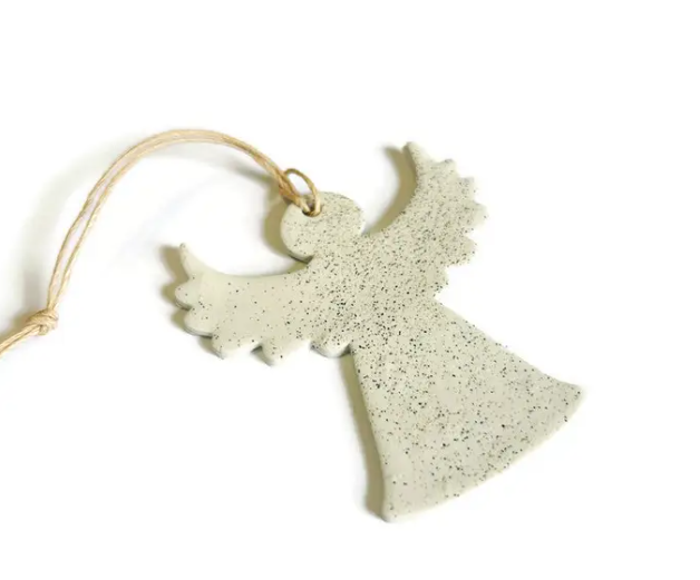 Angel Christmas Ornament Handmade from Clay