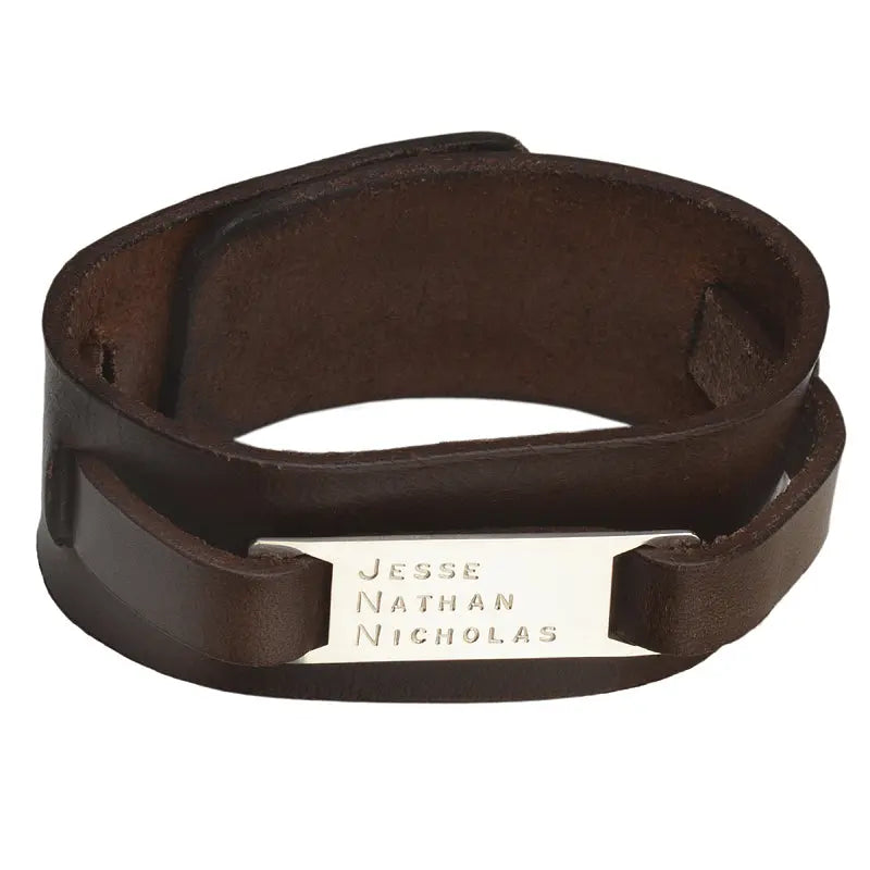 Men's Brown Leather Cuff
