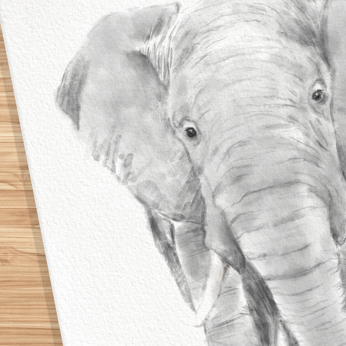 Elephant Family Portrait Print with Personalized Names