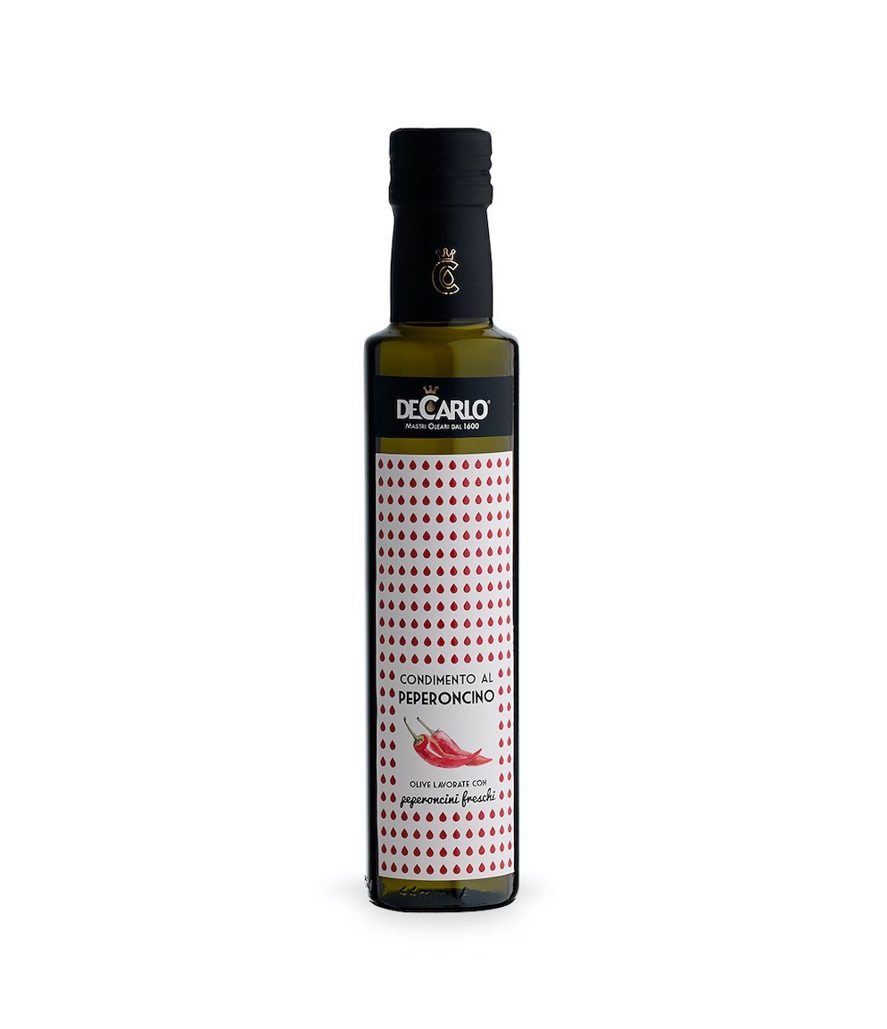 HUILE D'OLIVE EXTRA VIERGE AUX PIMENTS FORTS - De Carlo
