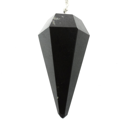 Black Tourmaline Pendulum 6 Facet & Bead - 3 Pack