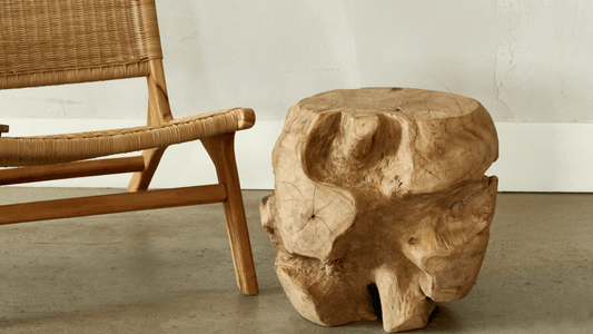 Table d’appoint erosion - teck ancien