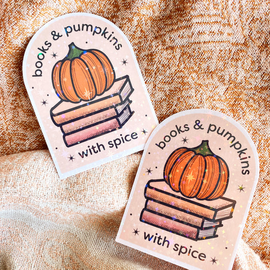 Books and Pumpkins with Spice Sticker