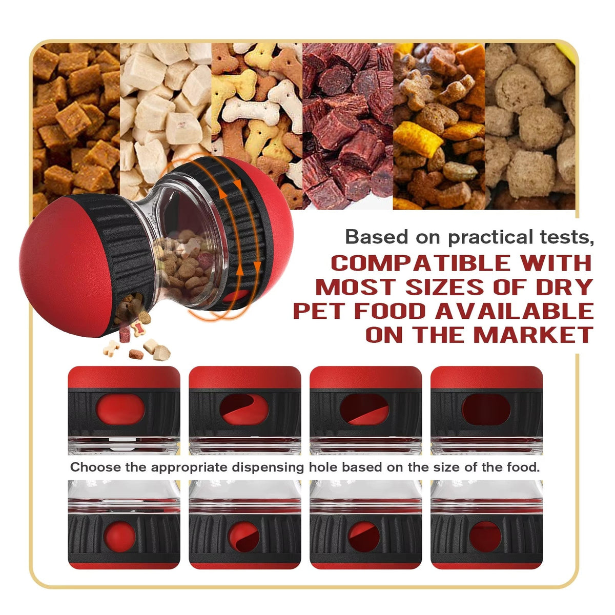 Oval Slow Feeder & Treat Dispenser Toy for Dogs & Cats