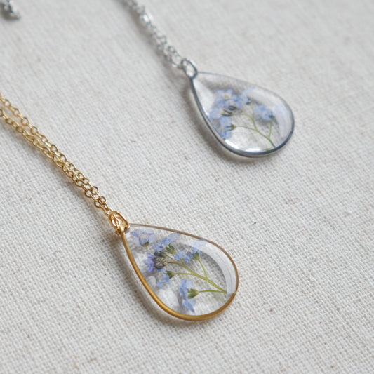 Collier Myosotis - goutte (grand)