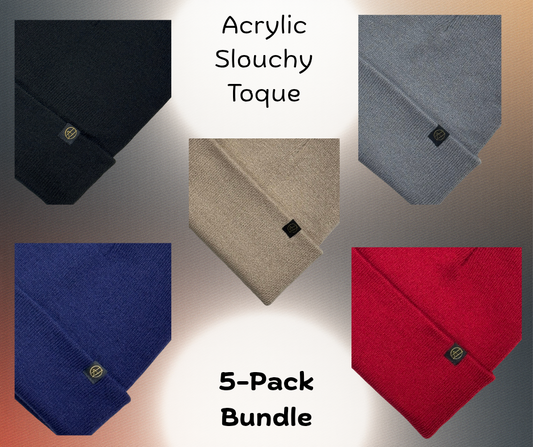 Acrylic Slouchy Toques - 5-Pack Bundle