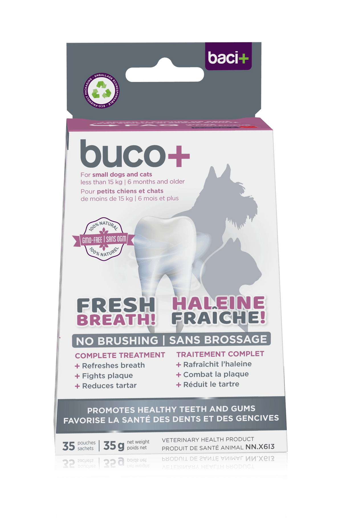 Buco+ 100mg – Soins Dentaires Naturels pour Chats et Chiens -15KG