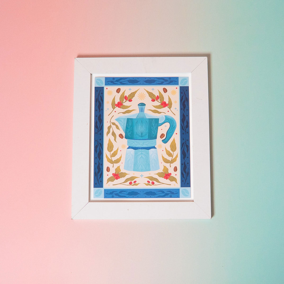 Moka Pot Coffee Art Print (7"x9")