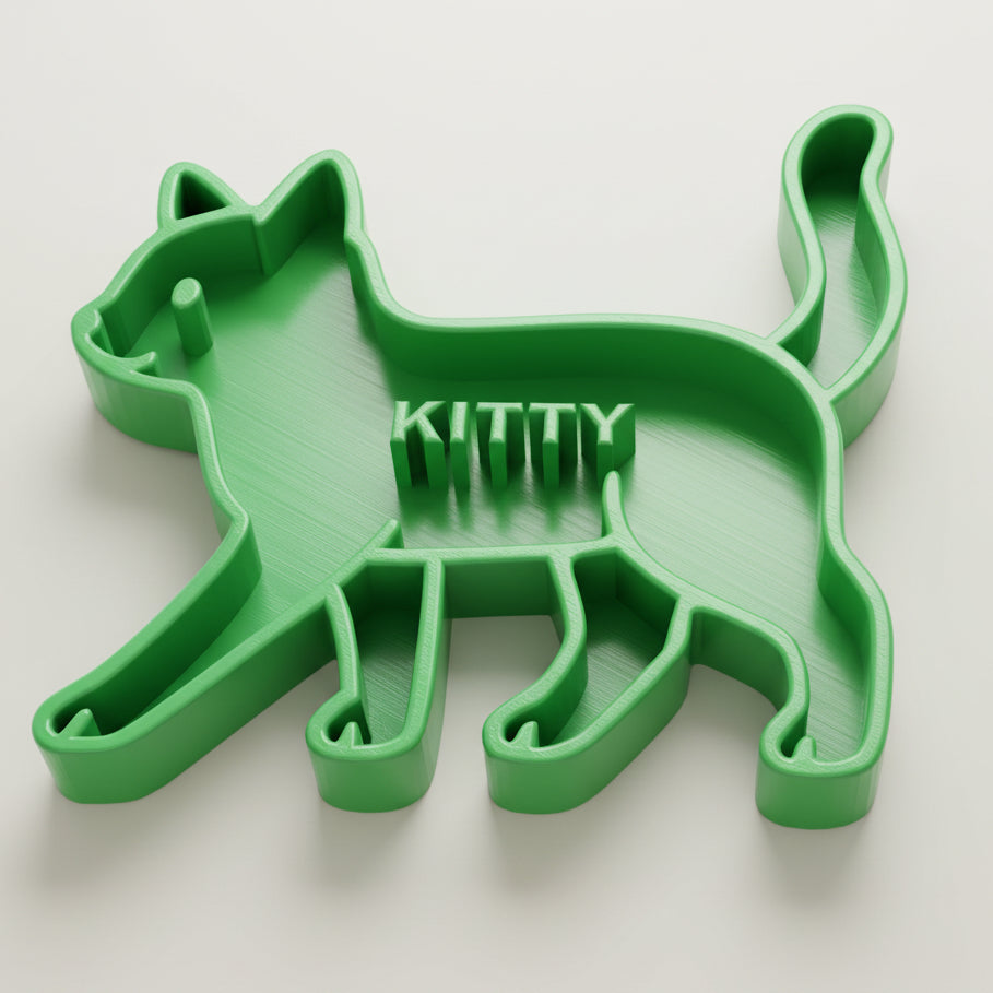 Personalized Pet Puzzle Feeder Bowl | Cat Shaped
