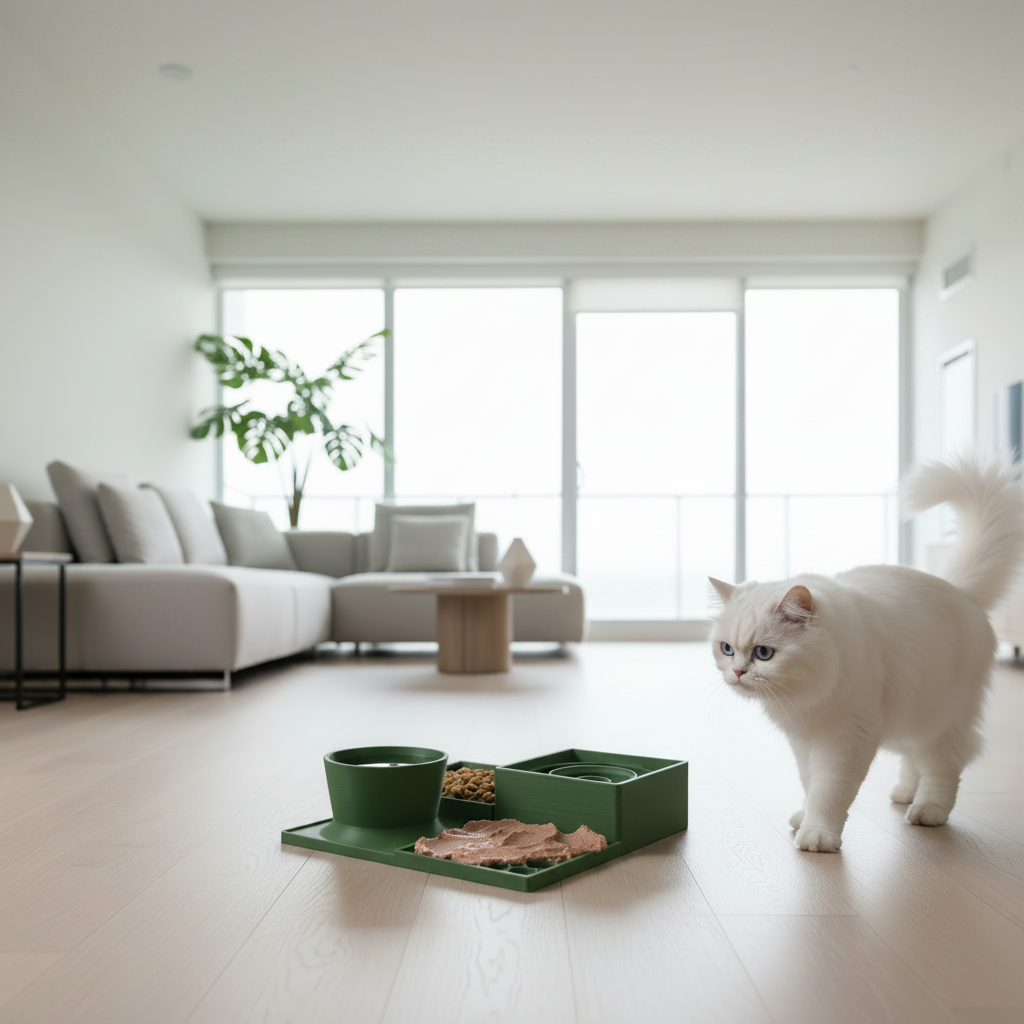 Dining Station™ | Cat & Small Dog Slow Feeder, Lick Mat & Water Bowl