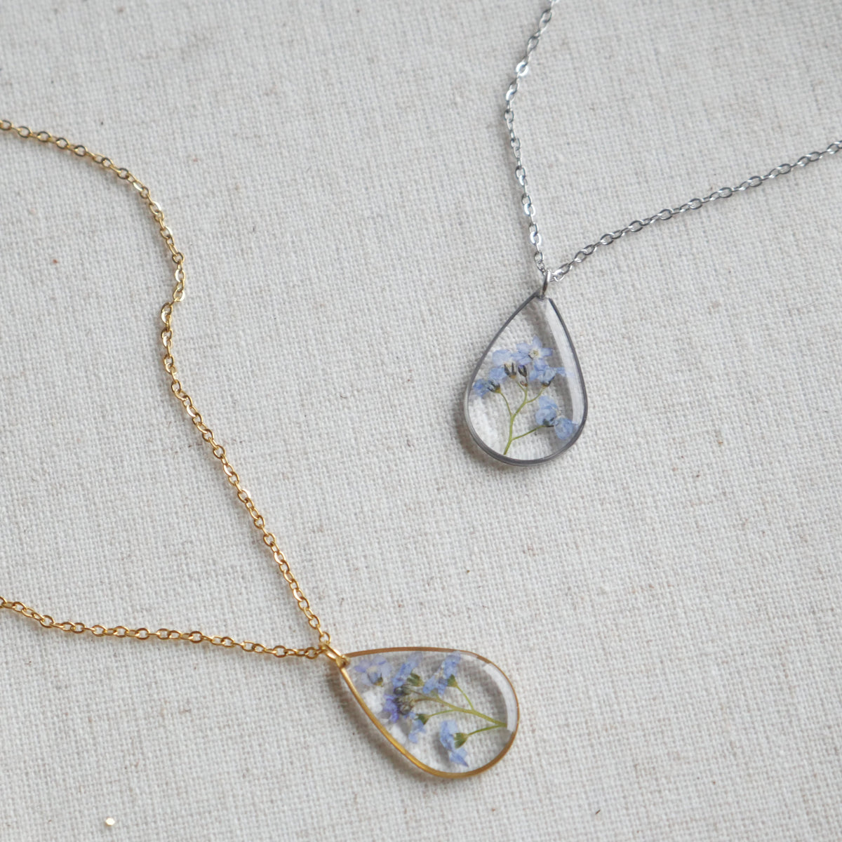Collier Myosotis - goutte (grand)