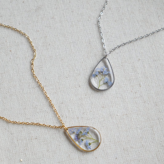 Collier Myosotis - goutte (grand)