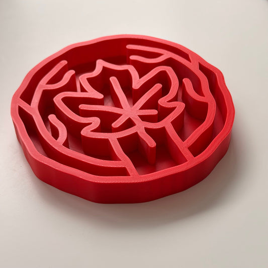 Slow Feeder Bowl for Dogs & Cats | Maple Leaf Design