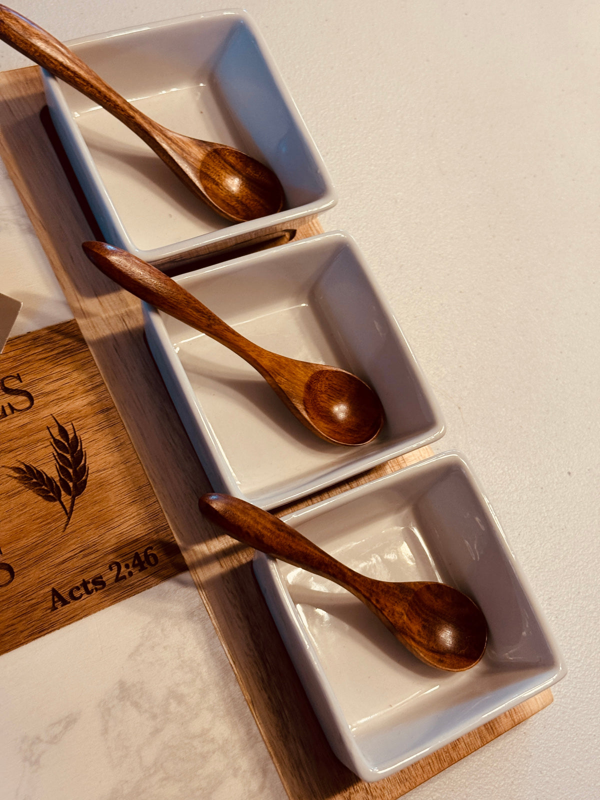 Personalized Marble & Acacia Charcuterie Set