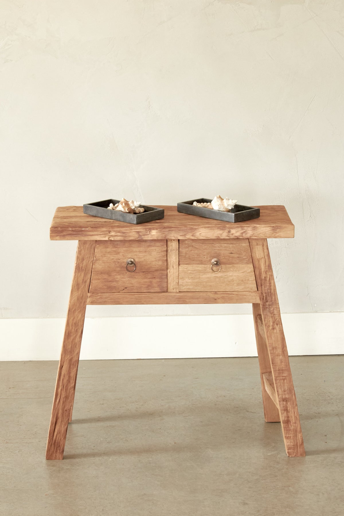 Console A frame en teck recyclé - 2 tiroirs