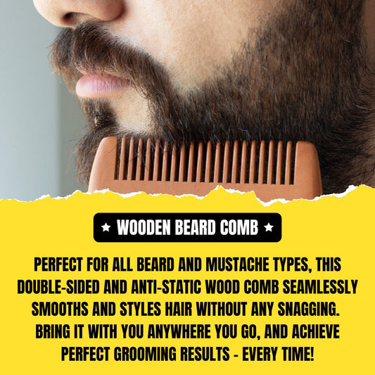 SoulSplitter Dual-Sided Beard Comb (Wooden) | Premium Detangling & Styling Comb | Grooming Tool | Handcrafted in Canada