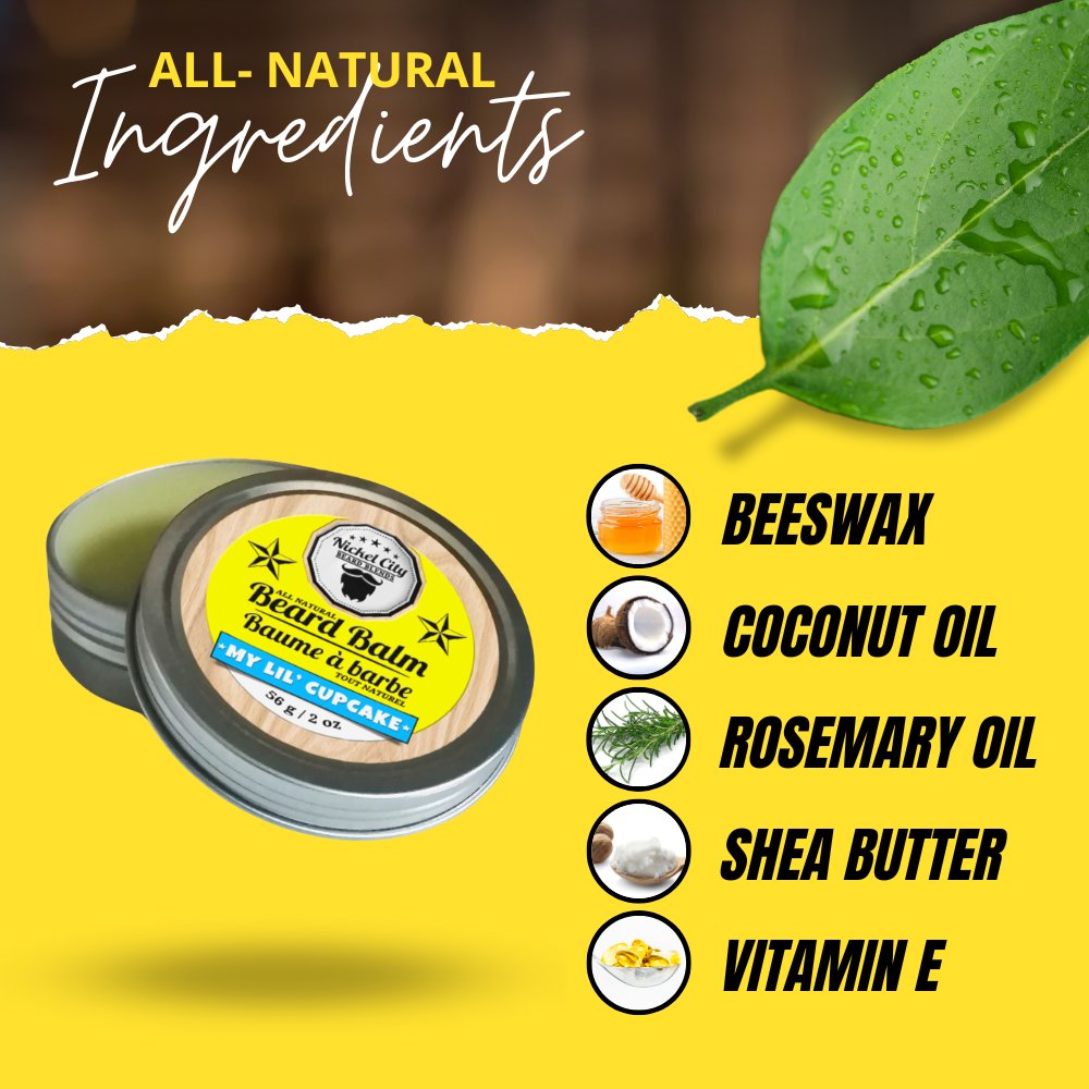 My Lil Cupcake Beard Balm (56g) – Sweet Vanilla Cupcake with Creamy Buttercream Scent | Strong Hold & Styling Balm