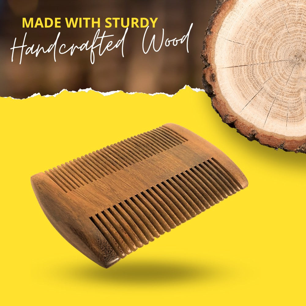 SoulSplitter Dual-Sided Beard Comb (Wooden) | Premium Detangling & Styling Comb | Grooming Tool | Handcrafted in Canada