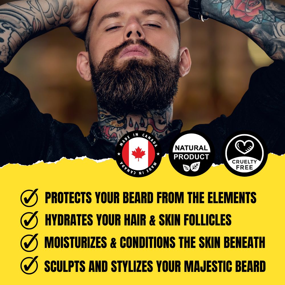 The Villain Beard Balm (56g) – Spiced Tobacco, Fresh Leather, Cognac & Bourbon with Creamy Vanilla | Strong Hold & Styling Balm