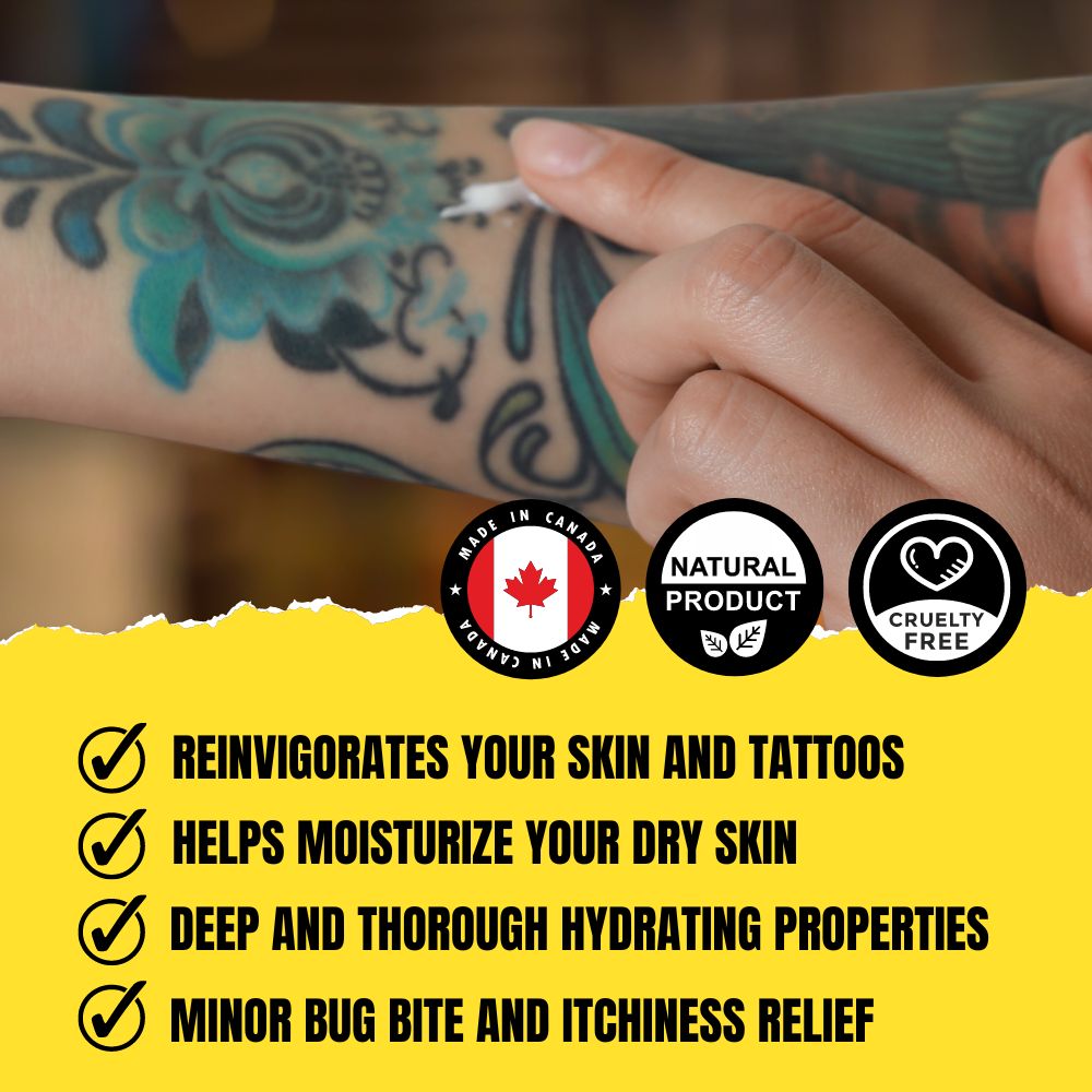 Dry Skin & Tattoo Aftercare Balm (15g) – Lavender & Chamomile | Soothing Relief Balm | Tattoo Healing & Eczema Care | Handcrafted in Canada