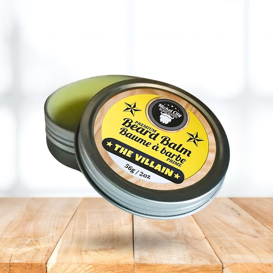 The Villain Beard Balm (56g) – Spiced Tobacco, Fresh Leather, Cognac & Bourbon with Creamy Vanilla | Strong Hold & Styling Balm