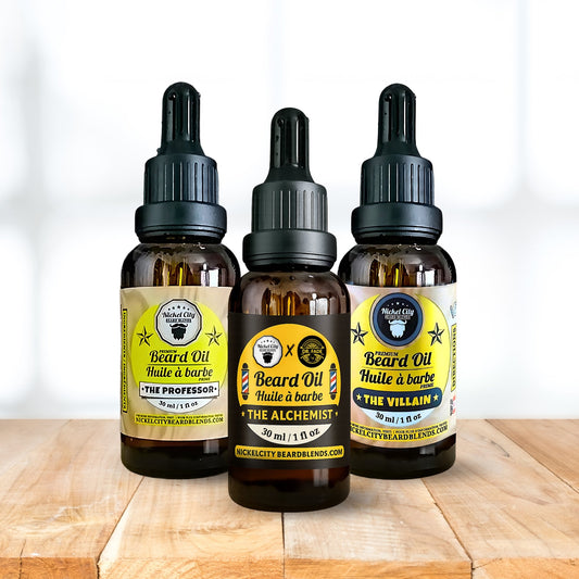 The Order of Three Beard Oil Bundle (3-Piece Ritual Set) | The Professor + The Villain + The Alchemist (3x 30ml) | Handcrafted in Canada