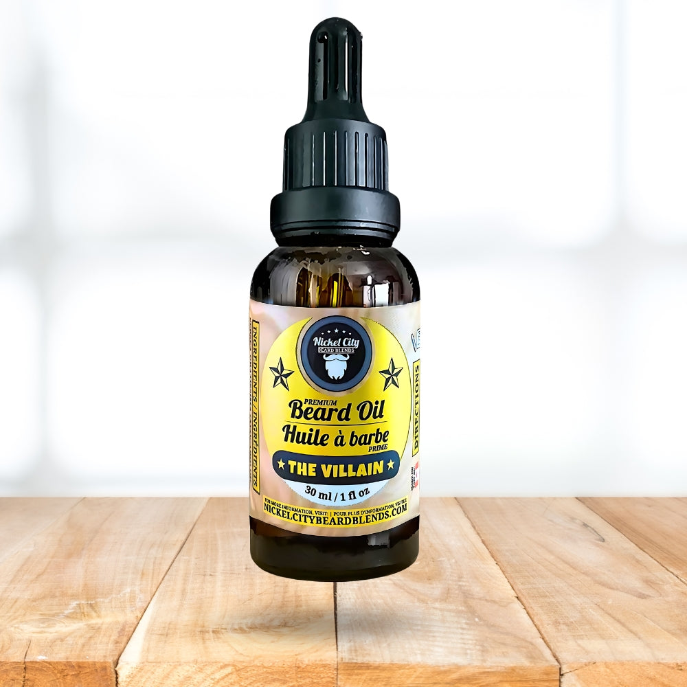 The Villain Trinity Bundle (3-Piece Beard Care Set: Oil, Balm & Wash) | Spiced Tobacco, Fresh Leather, Cognac & Bourbon with Creamy Vanilla | Handcrafted in Canada