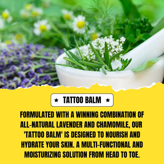Dry Skin & Tattoo Aftercare Balm (15g) – Lavender & Chamomile | Soothing Relief Balm | Tattoo Healing & Eczema Care | Handcrafted in Canada