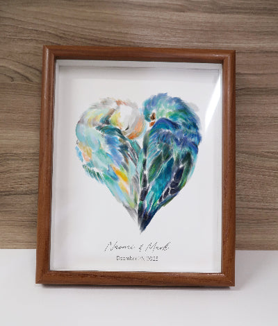 Personalized Lovebird Art Print
