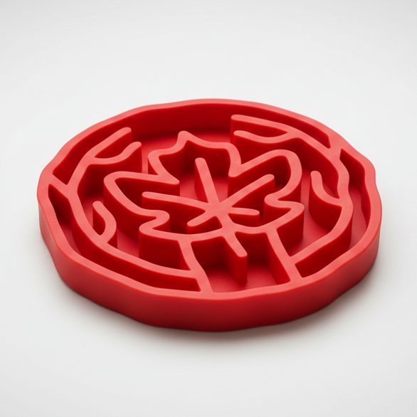 Slow Feeder Bowl for Dogs & Cats | Maple Leaf Design