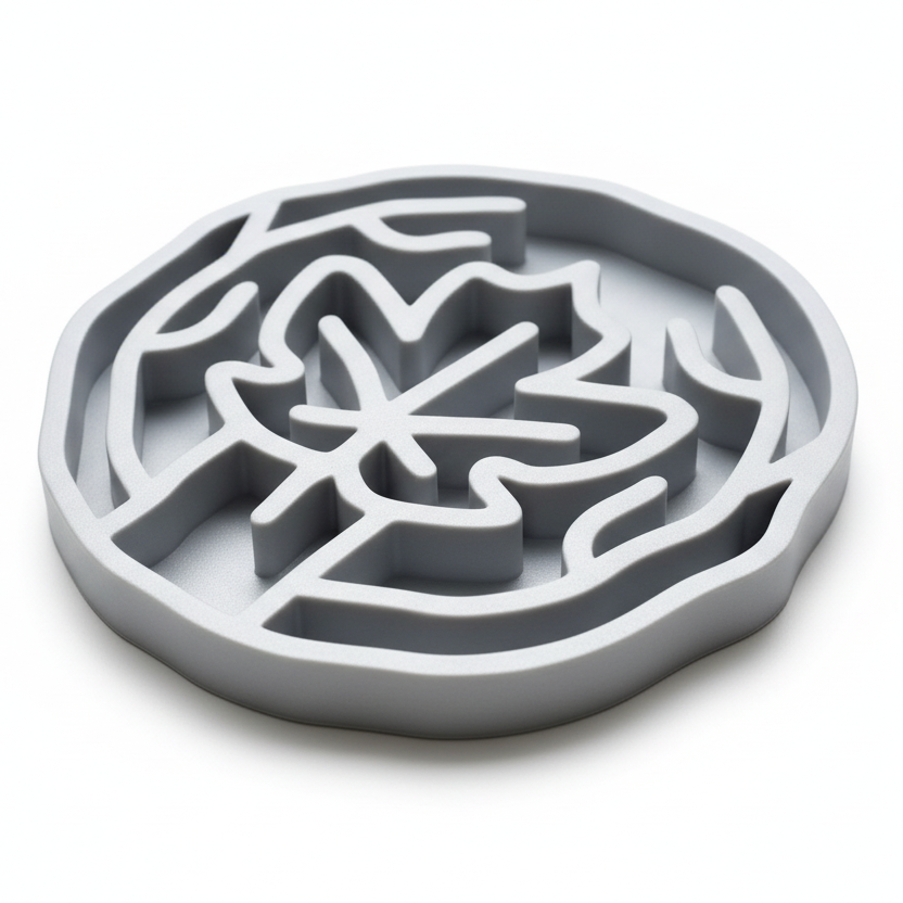 Slow Feeder Bowl for Dogs & Cats | Maple Leaf Design