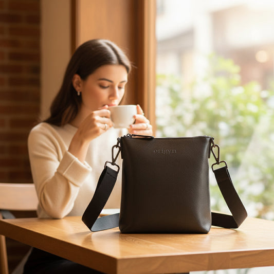 Origyn 04 - Plant-Based Vegan Leather Top Zip Handbag - Made with Plastic-Free MIRUM®