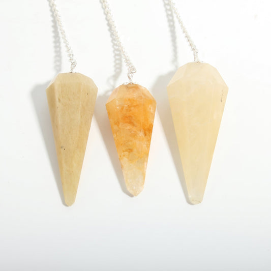Golden Quartz Pendulum 6 Facet & Bead - 3 Pack