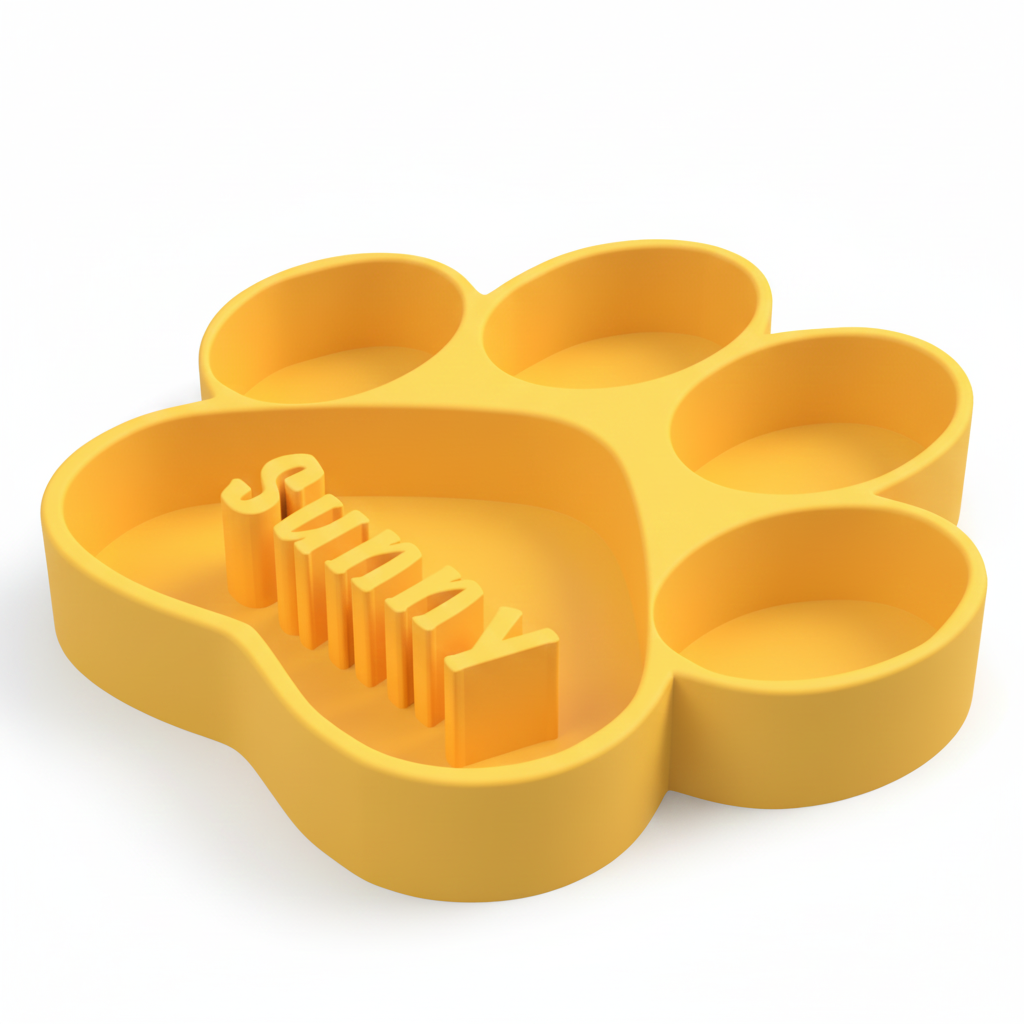 Personalized Dog Slow Feeder Bowl | Paw Design