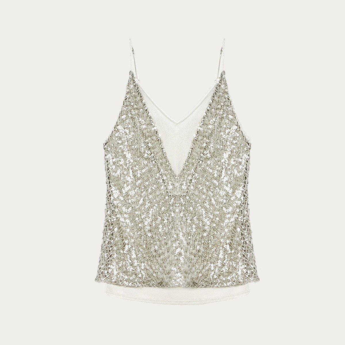 "Dream Catcher" Sequined Net Pattern Fake Two-Piece Deep V Waist Suspender Summer