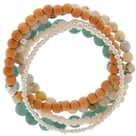 Strength Morse Code Bracelet Stack