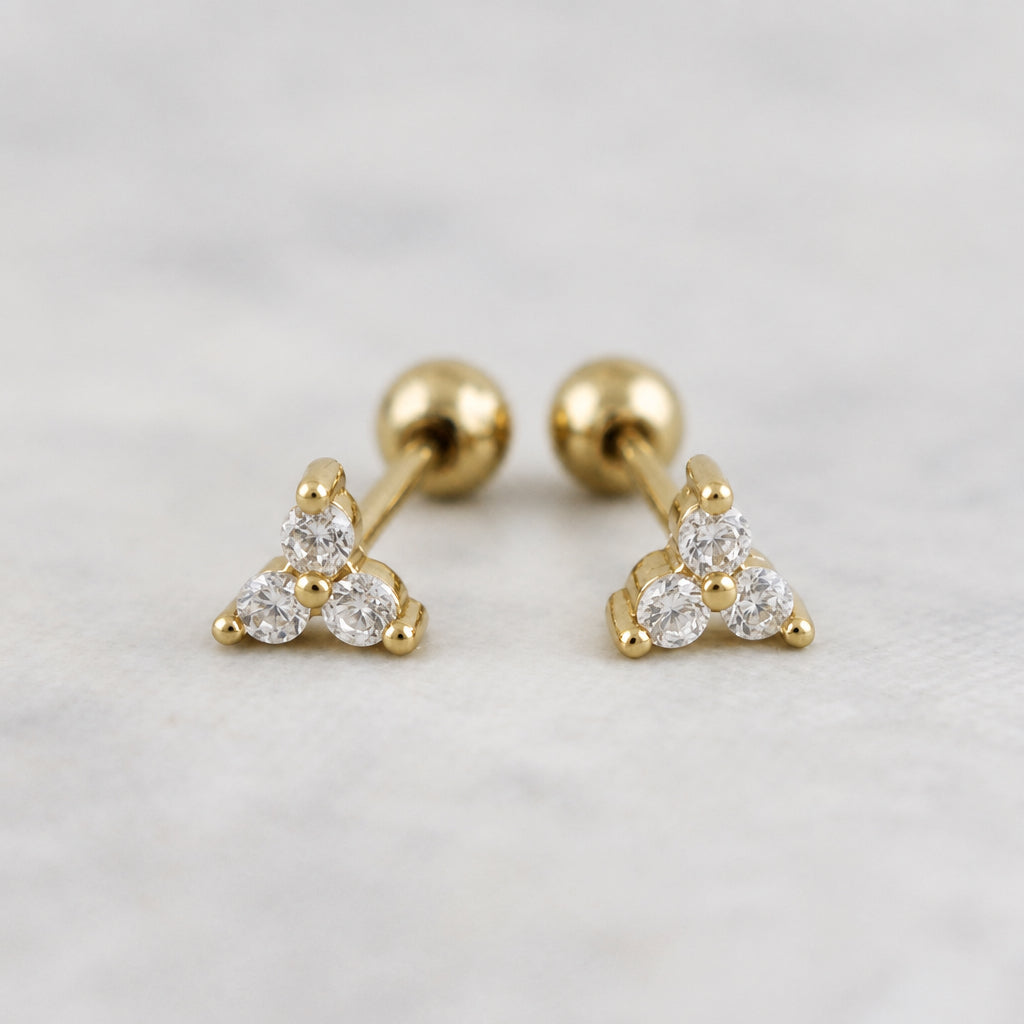Boucles d'oreilles Trinity en argent sterling