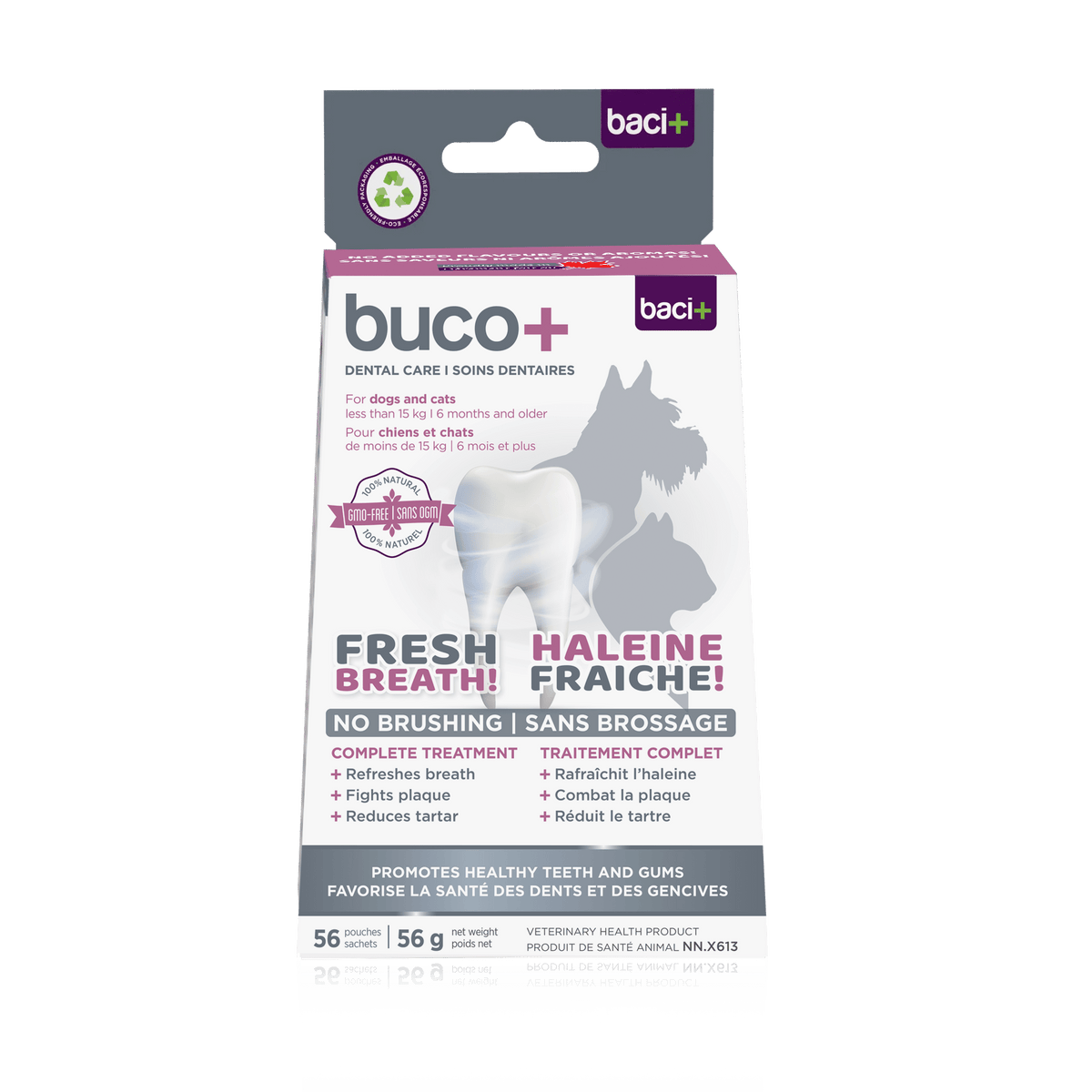 Buco+ 100mg – Soins Dentaires Naturels pour Chats et Chiens -15KG
