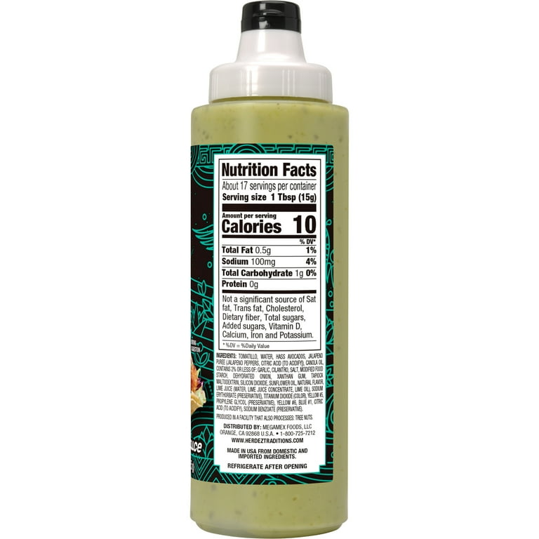 HERDEZ TAQUERIA STREET SAUCE Avocado Cilantro Taco Sauce, 9 oz Bottle