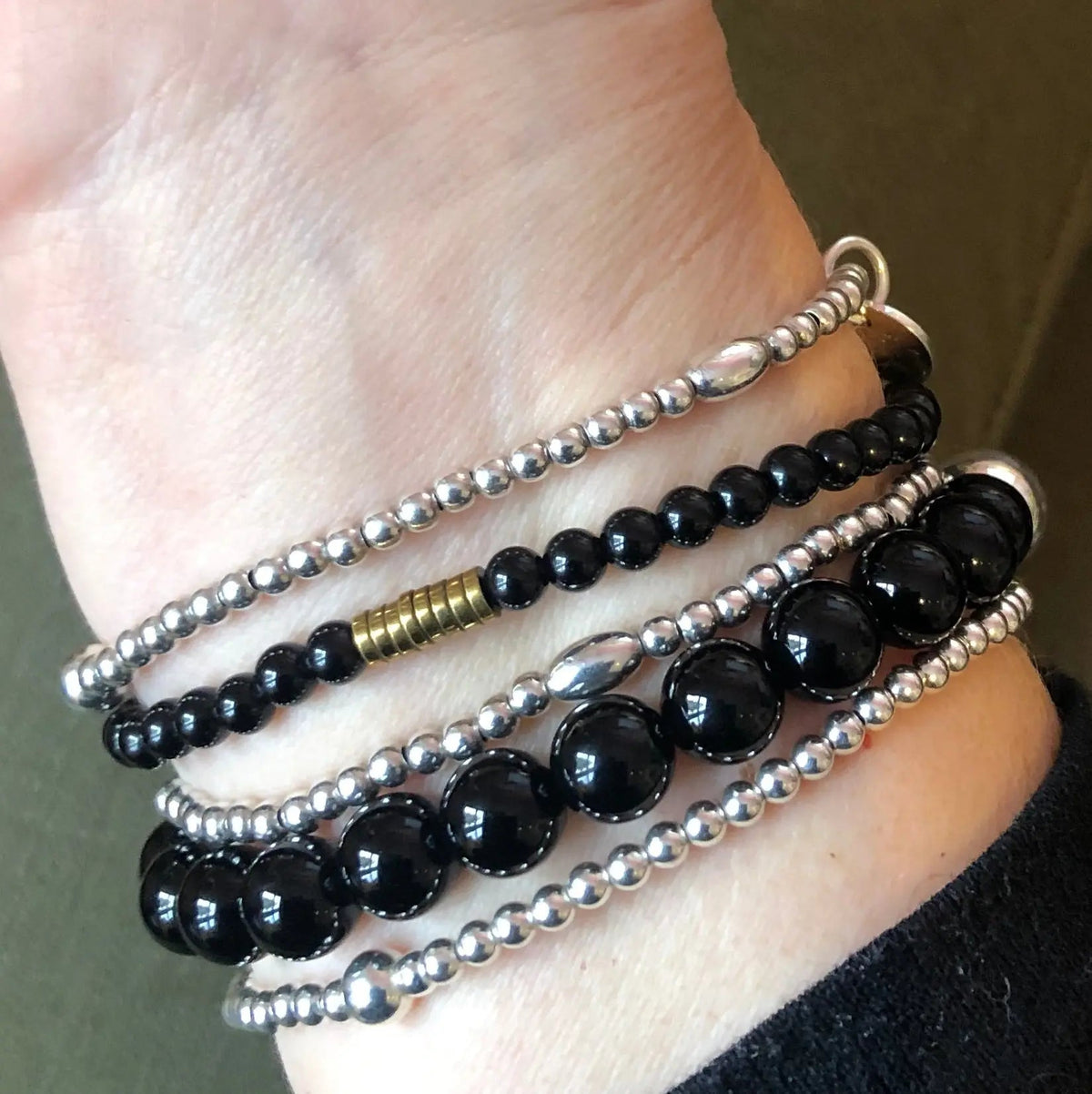 Warrior Initial Bracelet Stack