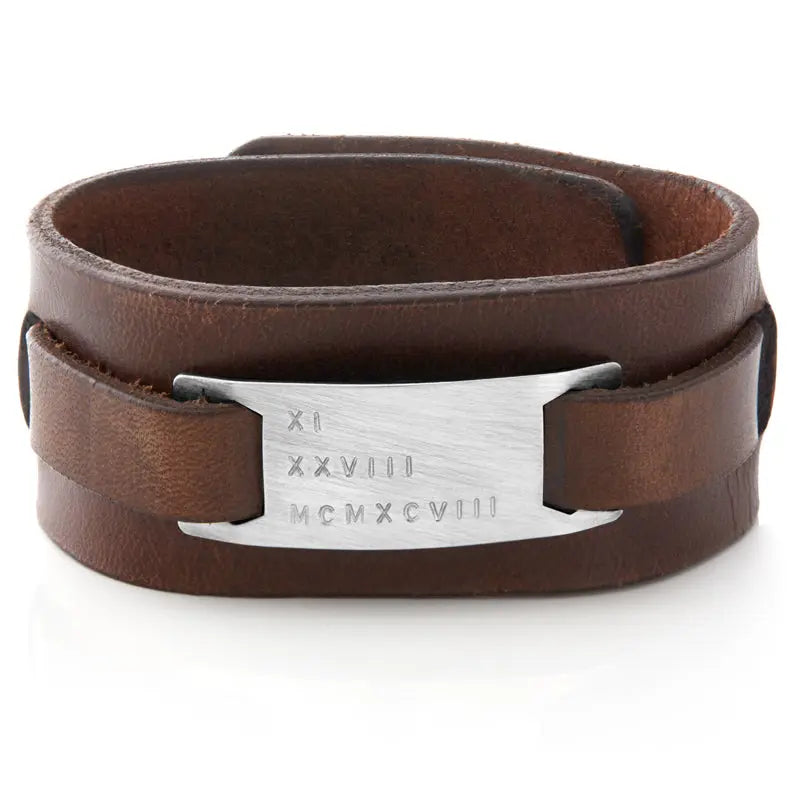 Men's Brown Leather Cuff
