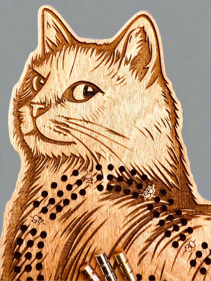 Cat Cribbage Board