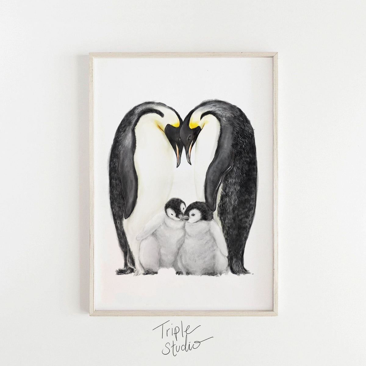 Personalized Family Wall Art | Penguin Family Painting