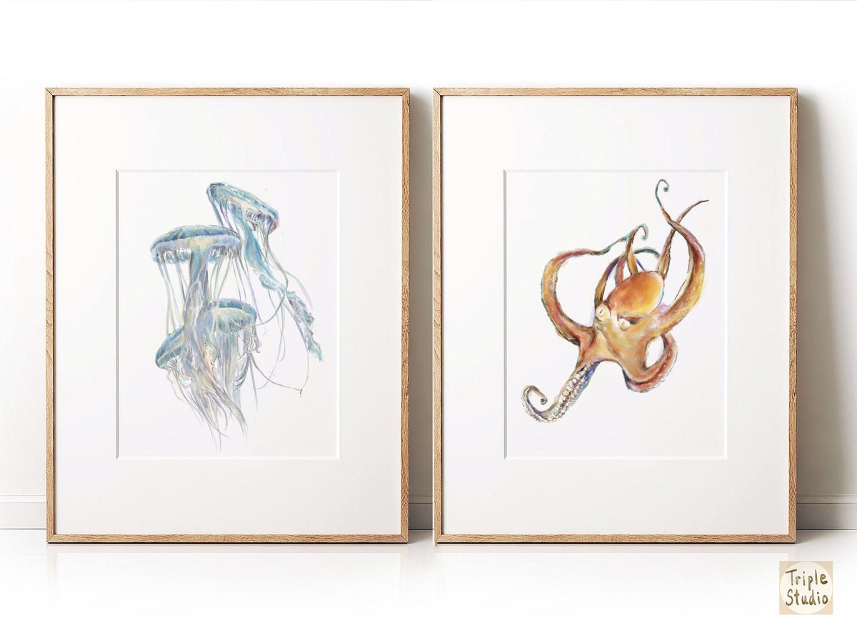 Vibrant Octopus Watercolor Art Print